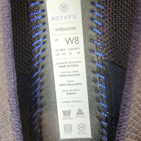 Rothys Grey Knit Round Toe Flats Women's size 8 like new - Picture 8 of 15